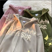 Sweat à capuche zippé avec logo imprimé personnalisé