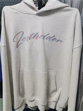 Sweat à capuche imprimé brodé