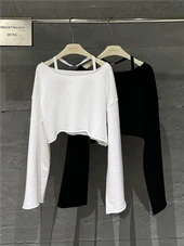 Sweat-shirt avec ourlet court