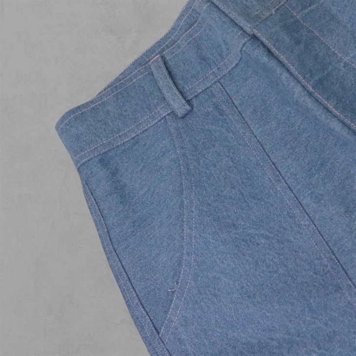 Two Pocket Jeans Patchwork With Embroidery Logo