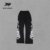 Pantalon de survêtement sérigraphié jambe large pour marque de mode